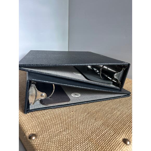 Vintage Columbia NY USA Heavy Duty Binders Lot of 2 – Black Riveted Office - Picture 3 of 7